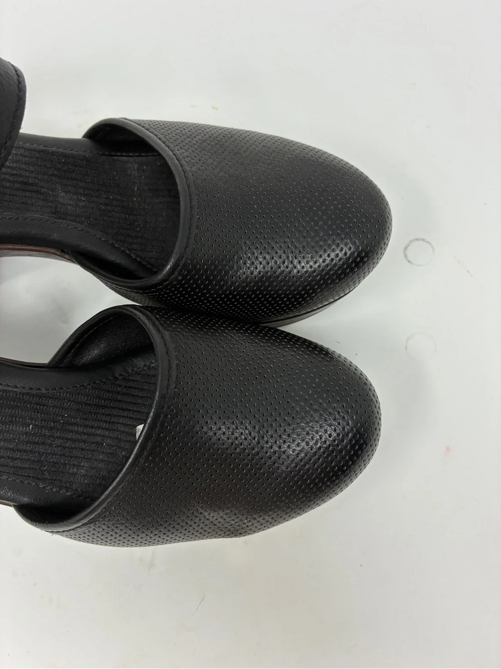 boc Black Perforated Mary Jane Platform Heels with Buckle